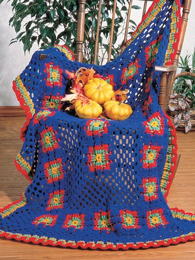 Crochet calendar afghan harvest fall afghan