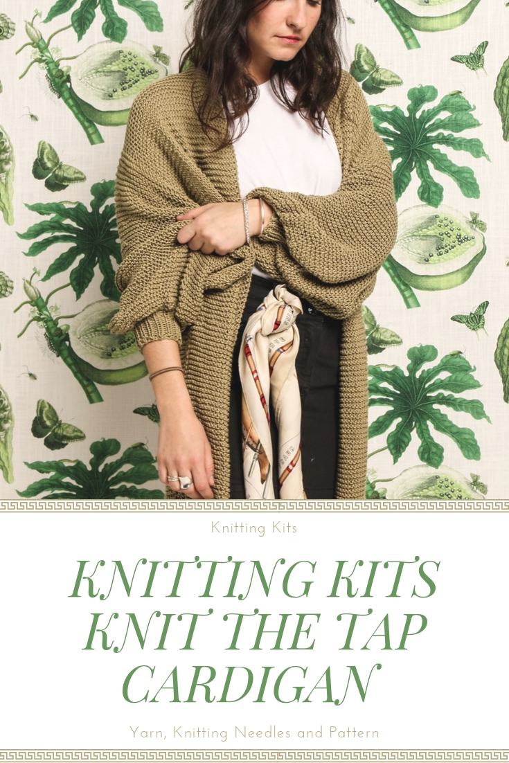 Easy to Knit Tap Cardigan Sweater Knitting Pattern Kit