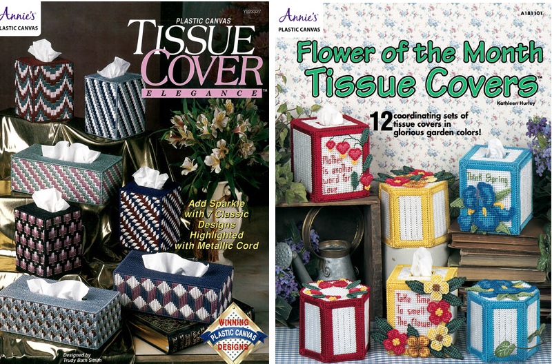Tissue Cover Patterns in Plastic Canvas in a Variety of Designs to Spice up your Decor