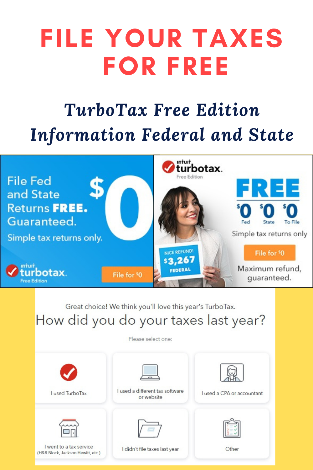Learn How file Your taxes for Free with TurboTax Free Edition and Receive your Refund Quickly