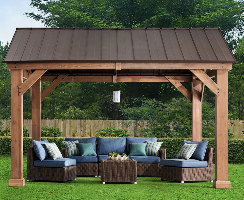 Outdoor wooden gazebo