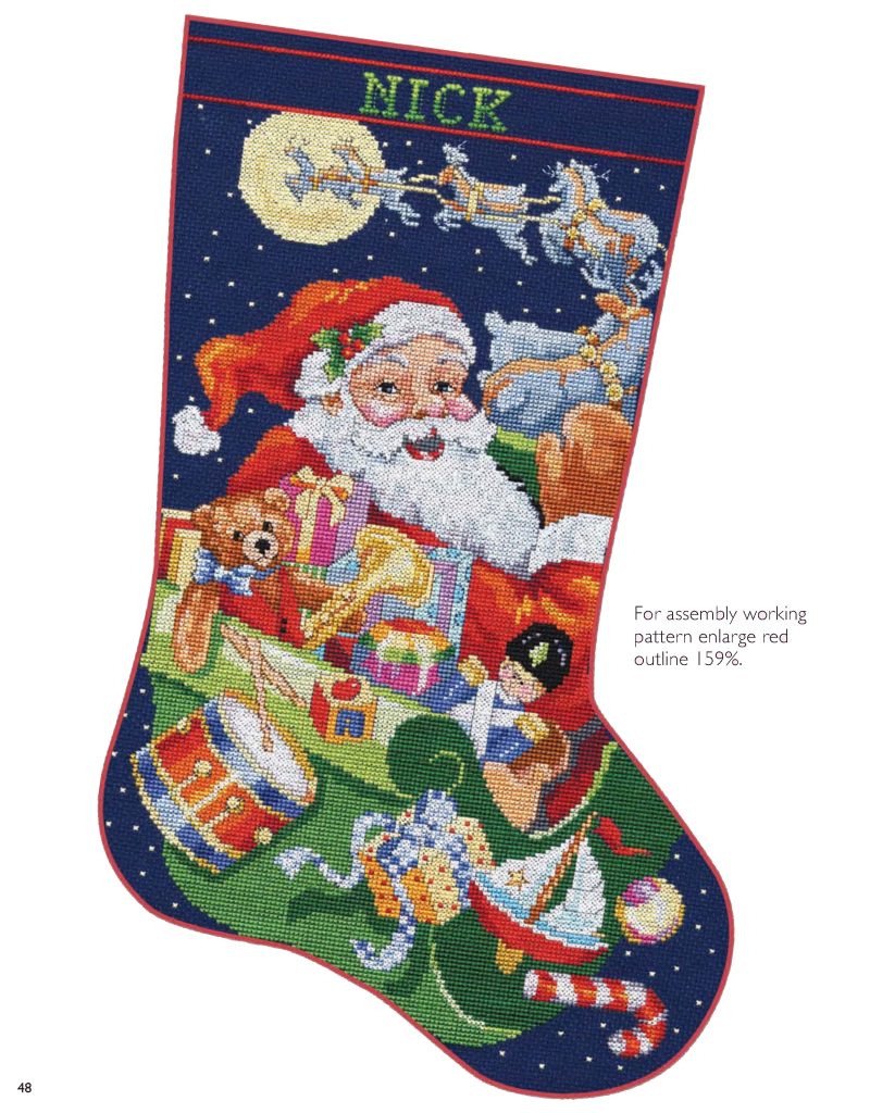 Cross Stitch Santa Stocking Pattern