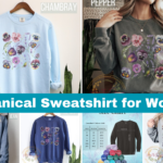 Botanical Sweatshirt for Women Pansies